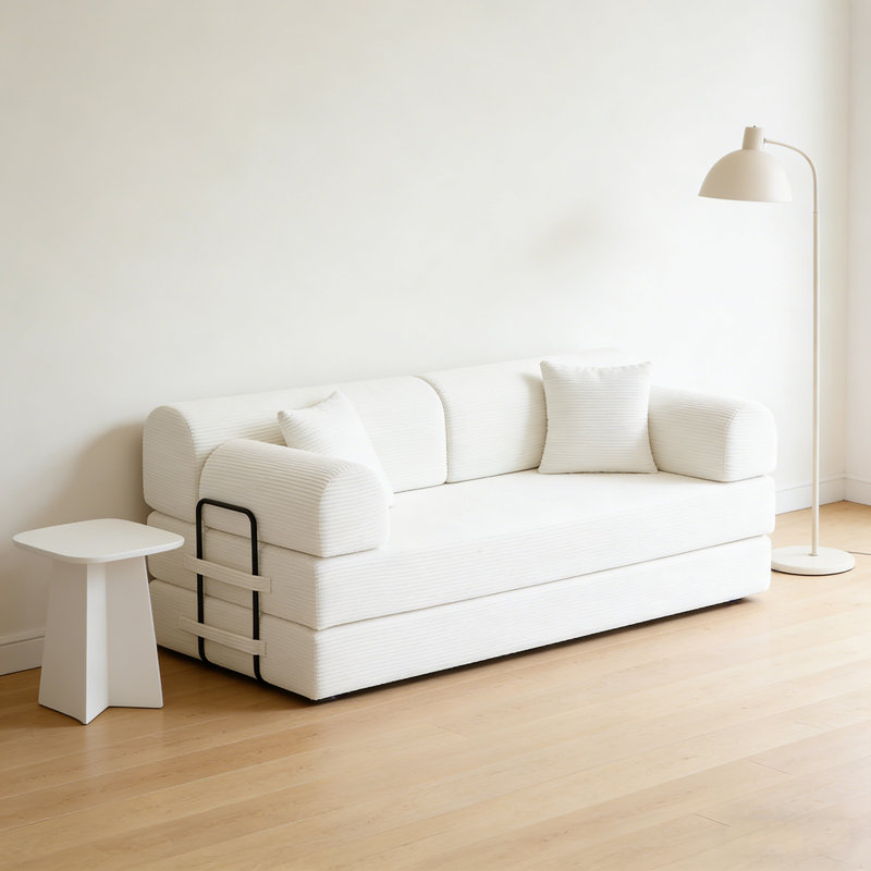 Canapé-lit convertible Corduroy, Beige
