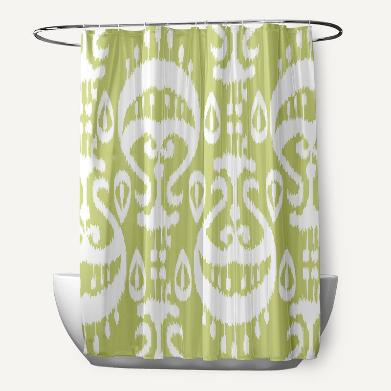 Rideau de douche simple Melchior Ikat, Vert