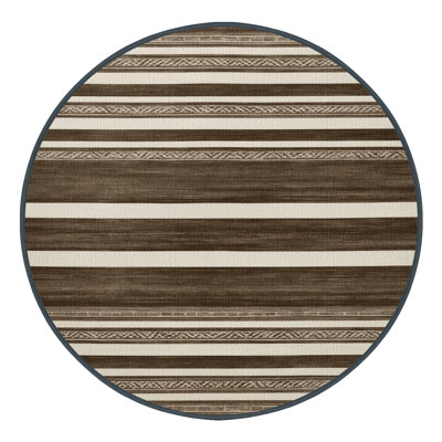  Tapis lavable rayé blanc bronze