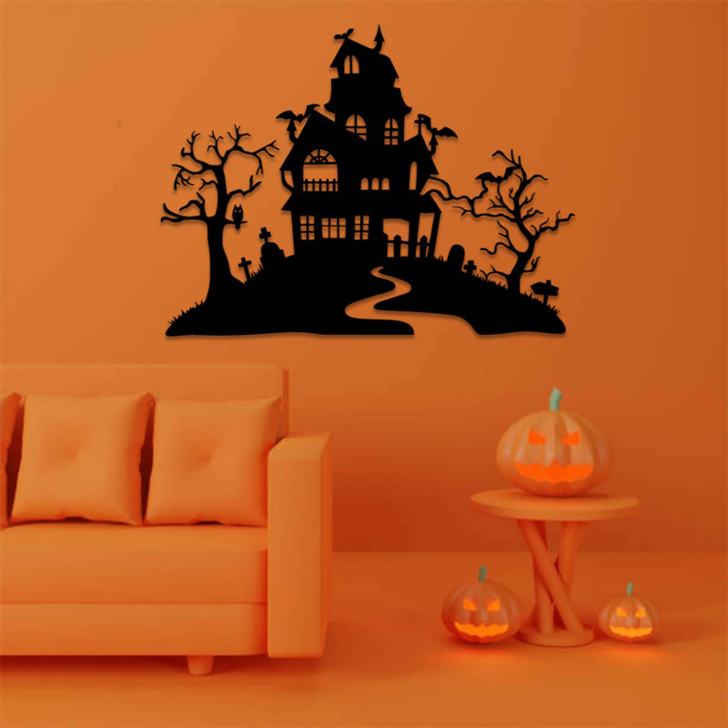Art mural Haunted House, Noir, H 34 po x l 47 po x P 0,12 po