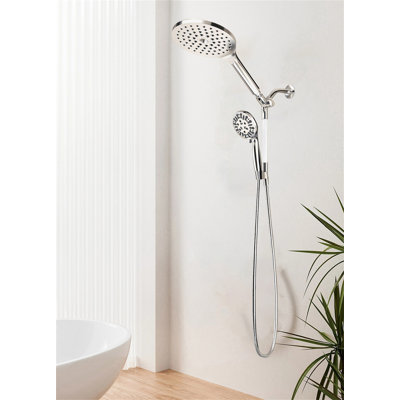 High-Pressure Rainfall + Handheld Combo With Waterfall Spray (Chrome Finish)