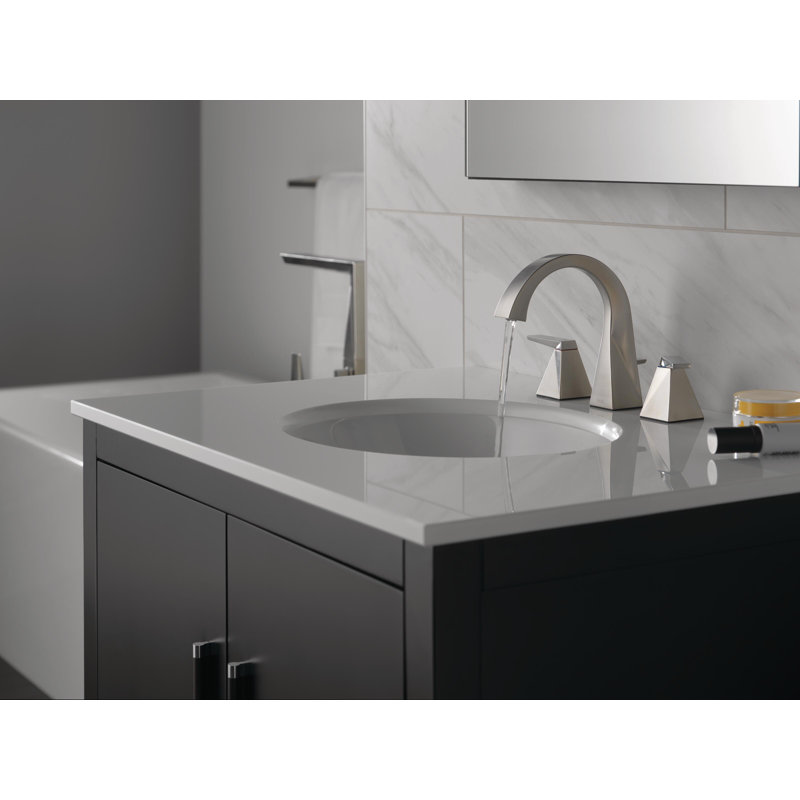 Two Handle Widespread Bathroom Faucet, Lumicoat Stainless
