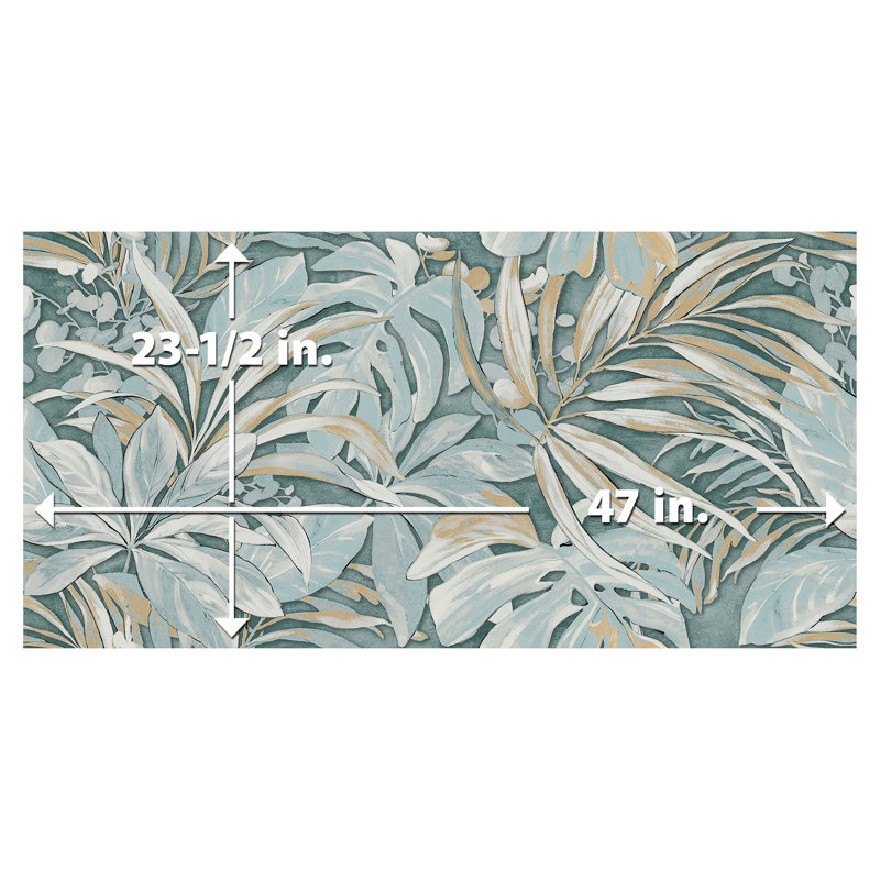 Parete Tropici 24" x 47" Porcelain Natural / Floral Wall & Floor Tile, Blue