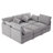 Kaori 86.6" Chenille Upholstered Sectional Sofa with Movable Ottoman & USB Ports-128837914