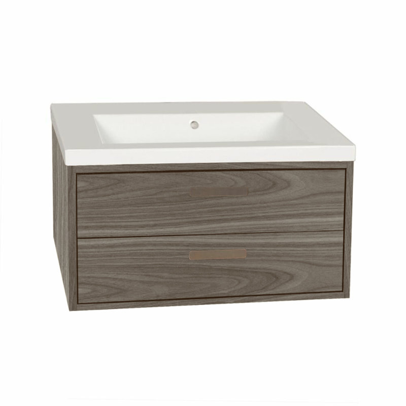 Aquasei 31'' W Single Bathroom Vanity Base, Gloss Taupe