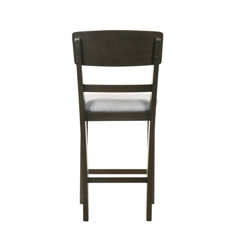 Tabouret de bar rembourré 2 pièces, Beige, Noir