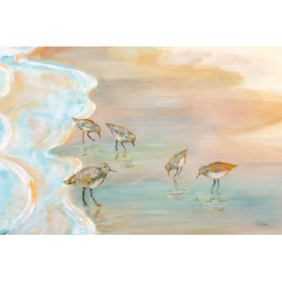 «Filza Back Bay Sandpipers On Canvas» par Sue Schlabach, reproduction