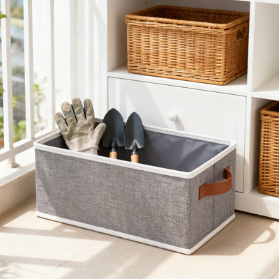Foldable Storage Baskets With Handles, Fabric Organizer Bins For Shelves And Closets, Multi-Purpose Home Organization Solution For Bedroom And Living Room