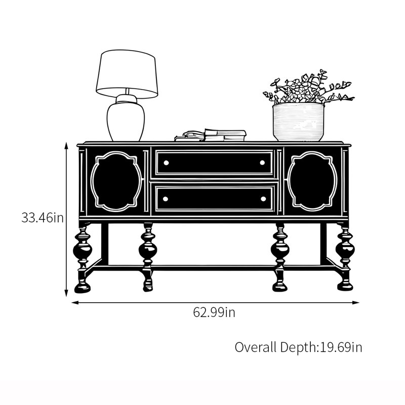 Buffet multifonctionnel élégant de style français