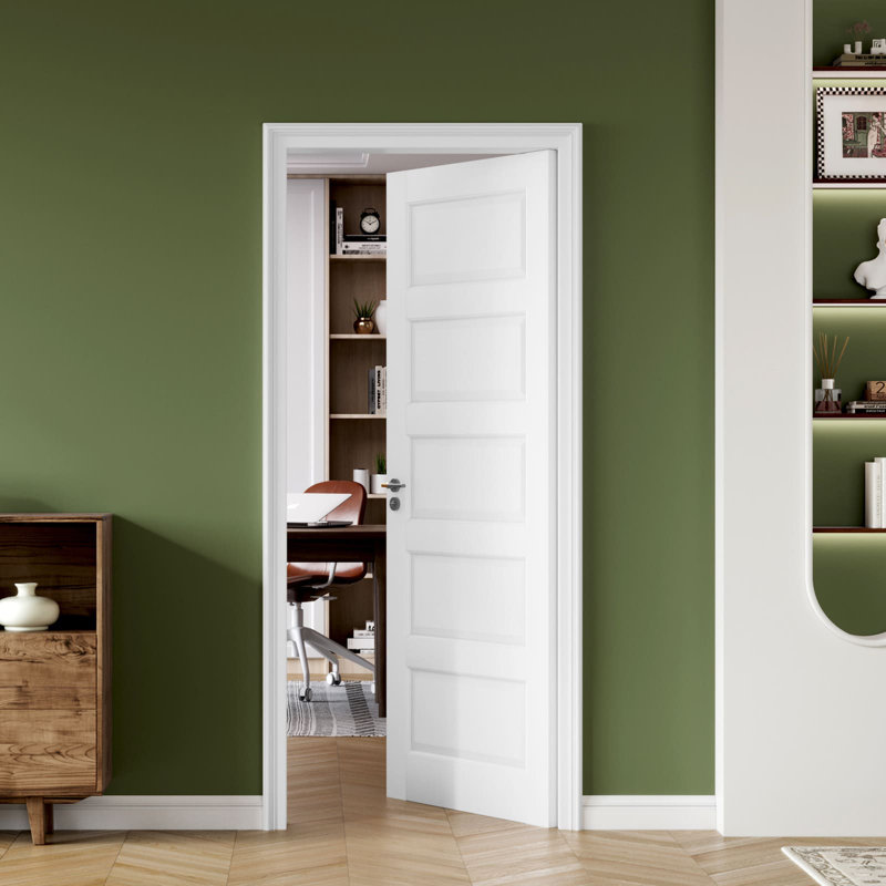 5-Panel Solid Manufactured Wood Swing Door, 32"x80"
