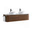 Meuble-lavabo mural 60 po avec double lavabo en céramique et porte-serviettes gratuit-132207706-132207708-132207710