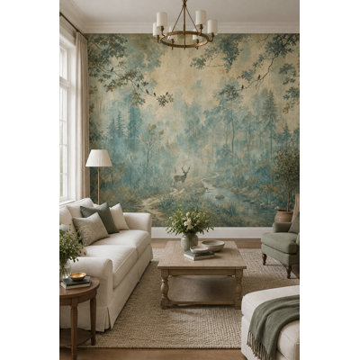 Fresque murale Misty Forest Deer