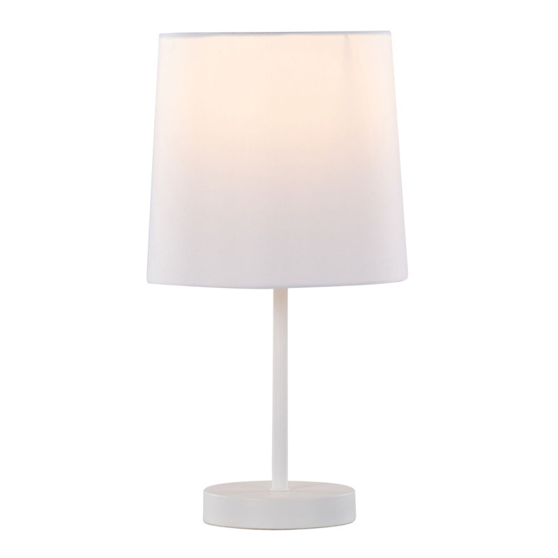 Ensemble de 2 lampes décoratives 16 "en métal noir avec abat-jour blanc 16", Blanc