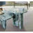 Blue Gray Natural Marble Nesting Coffee Table Set (2-Piece), Polished Round Stone, Modern Living Room Centerpiece (70Cm &,45Cm)-1299709163