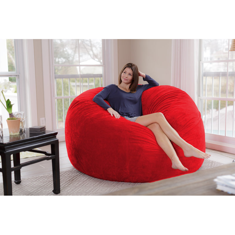 Fauteuil à billes - Fauteuil à billes rond rembourré en mousse à mémoire de forme avec housse amovible et lavable à la machine - Fauteuil à billes avec housse en microfibre douce - Plusieurs tailles et plusieurs tissus lavables à la machine