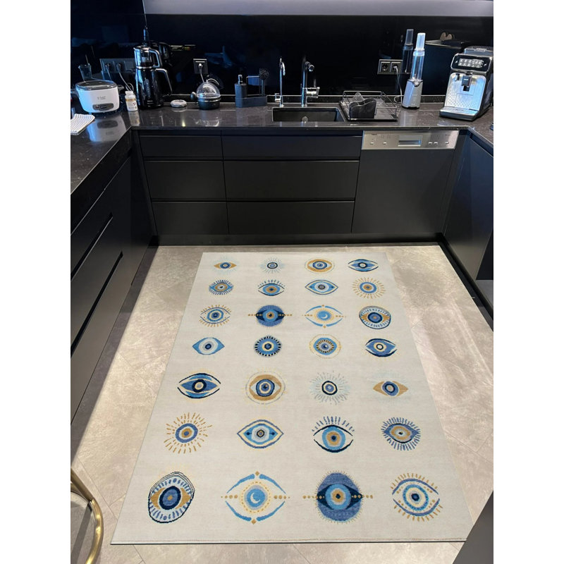 Tapis intérieur / extérieur en polypropylène tissé à la machine Sabrielle, Rectangle 5 pi 1 po x 7 pi 7 po
