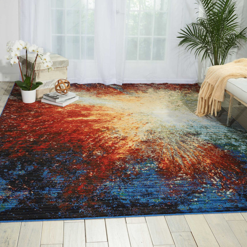 Ostby Abstract Indoor Rug, Rectangle 4' x 6'