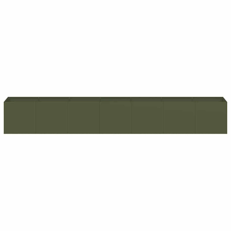 Metal Planter Box, Olive Green, 15.75" H x 110.24" W x 15.75" D