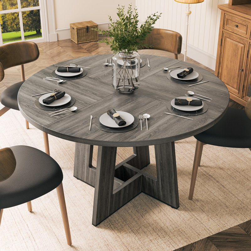 Table de salle à manger en bois 47 po pour 4 à 6 personnes, Gris