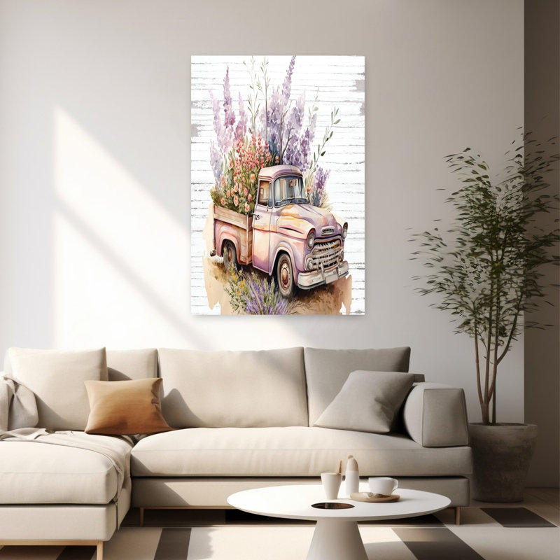 Camion à fleurs rétro I, H 40 po x l 60 po