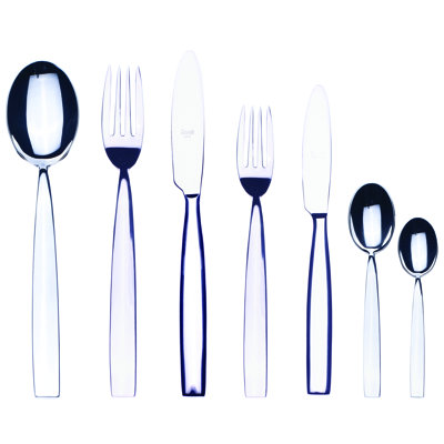 Mediterranea Flatware Set with Moka Spoon and H/H Knives - 30 Pieces - Stainless Steel