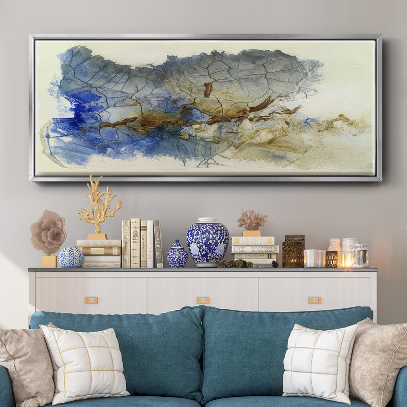 Golden Cleft I - Framed Canvas, 20" H x 50" W