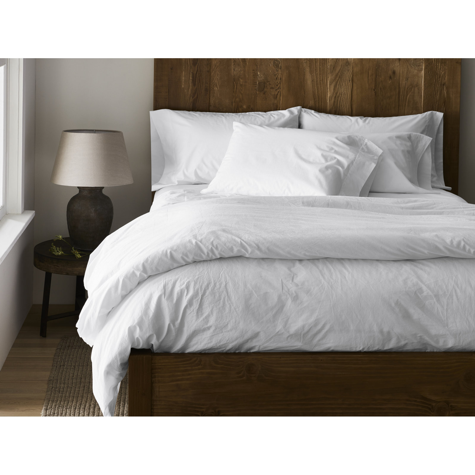 Cotton Percale Duvet Cover, Full/Queen Duvet Cover, Alpine White