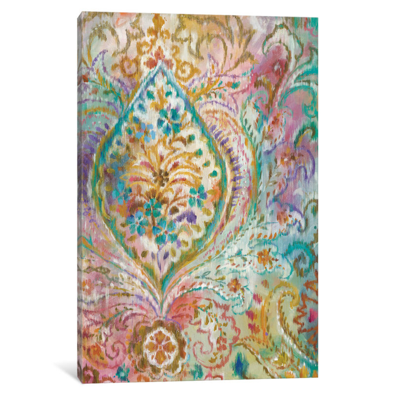 Boho Paisley II, reproduction d'art sur toile tendue, H 18 po x l 12 po x P 1,5 po, Toile tendue