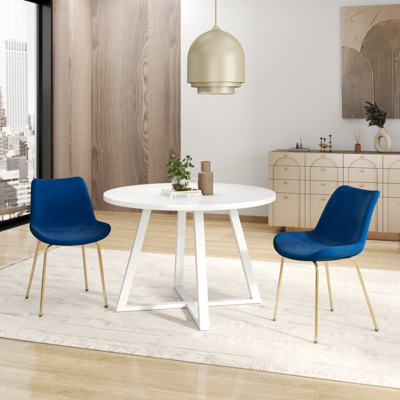 Ensemble de salle à manger 3 pièces, table à manger à tréteaux et 2 chaises d'appoint