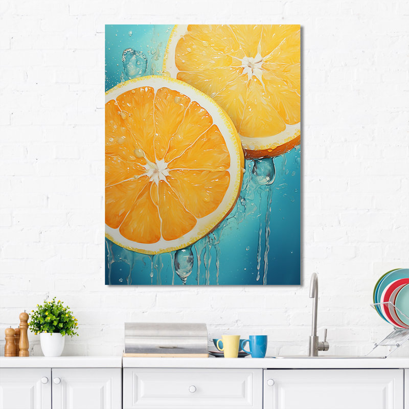 «Yellow Citrus Bounty IV», art mural fruits, H 32 po x l 24 po x P 1 po