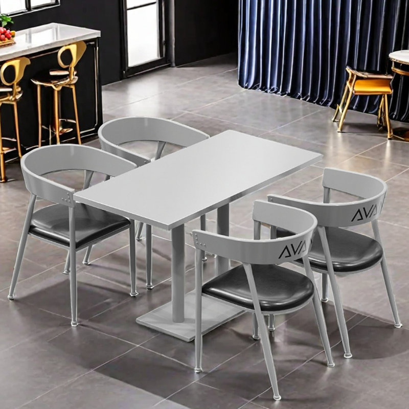 Ensemble de salle à manger 5 pièces, H 29,6 po x L 47,3 po x l 27,6 po, Gris