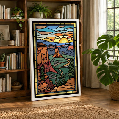 Figure in the Landscape Art Deco - Wrapped Canvas