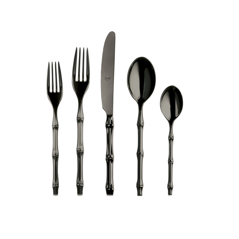 Bali Flatware Set - 20 Pieces, Black Gold