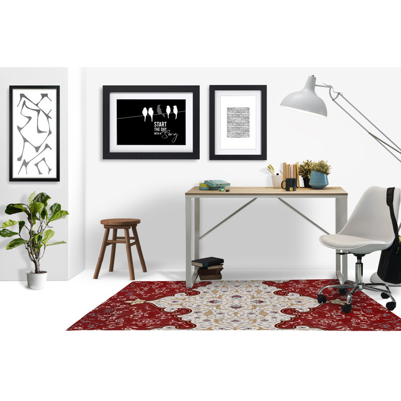 Tapis pour chaise rectangulaire à poils courts Belle, L 36 po x L 60 po, Rouge