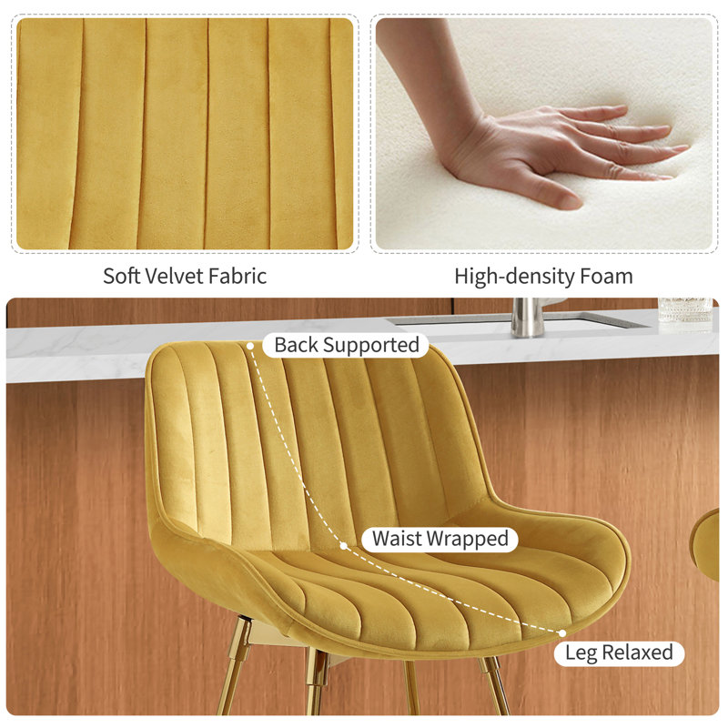 Abingdon 73.5Cm Swivel Bar Stool, Yellow