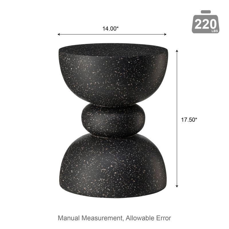 17.5"H Multi-Functional MGO Faux Terrazzo Garden Stool