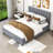 Grapeville Queen 2 Drawers Velvet Upholstered Platform Bed with Twin XL Trundle-1051905265