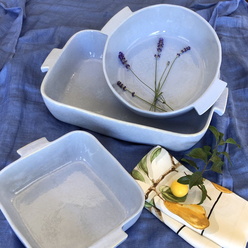 Square Stoneware Baker, Blue