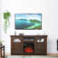 Console de divertissement l 59,78 po, foyer 18 po, 2 portes, 6 trous pour câbles, support de télévision ajustable, l 59,78 po, gestion, 65 po
