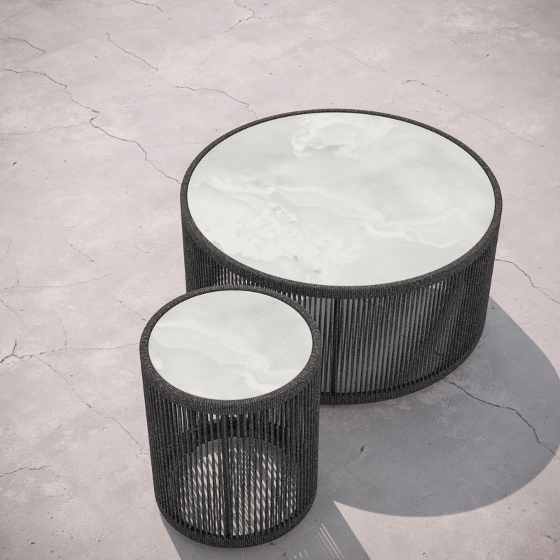 Malta Side Table - Dekton Top, Pebble, Helena