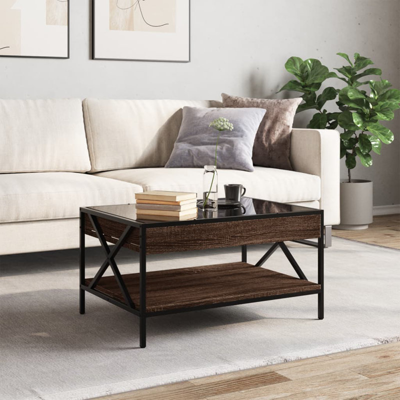 Curzon Coffee Table with Storage, 38cm H x 70cm L x 50cm W, Brown Oak