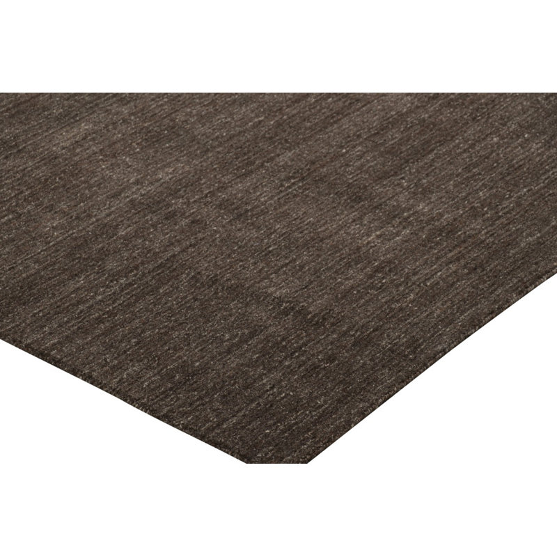 Textural Hand Knotted Wool Striped Area Rug, Rectangle 10' x 14'