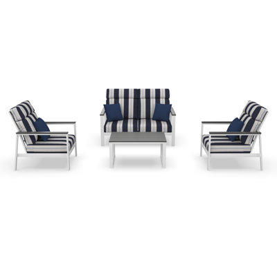 Hofman 4 Person Seating Group With Sunbrella Cushions by Birch Lane