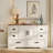 Glenford Modern Farmhouse Accent Cabinet With Barn Doors & 6 Drawers, 54"W Rustic Storage Cabinet, Adjustable Shelves, Scratch-Resistant Tree Bark Finish-1810784611