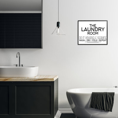 Do It Yourself Laundry Minimal Framed Giclee, design by Kim Allen