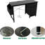 Bureau de 47,3 po en noir avec prises de courant et 3 tiroirs. Grande poche latérale pour les enveloppes. Bureau d'écriture rectangulaire moderne. Base en métal stable, patins réglables. Assemblage facile.