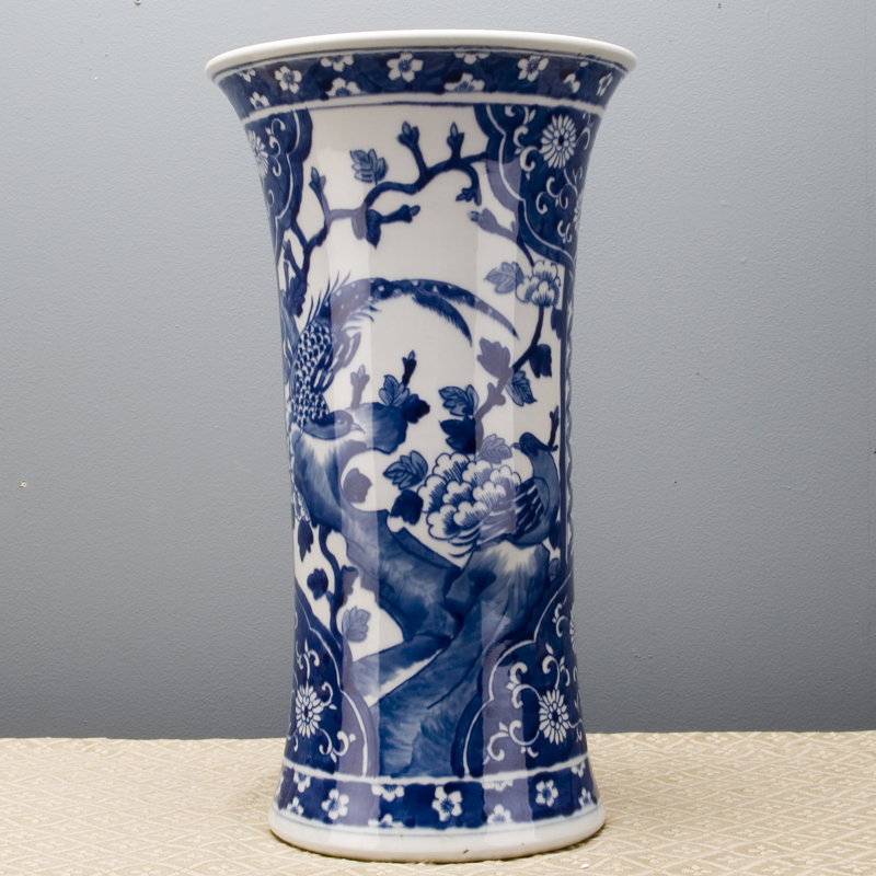 Porcelain Vase Garden Phoenix Blue White