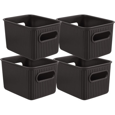 Ensemble de paniers en plastique nervuré