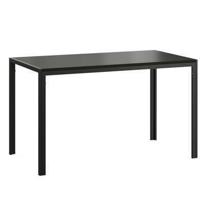 Table de salle à manger pour 4 à 6 personnes, plateau de table rectangulaire en bois de 47 po et structure en métal pour le bureau de salle à manger de cuisine