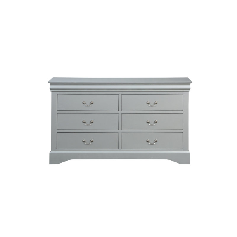 Commode rectangulaire à 6 tiroirs Sandburg, Platine